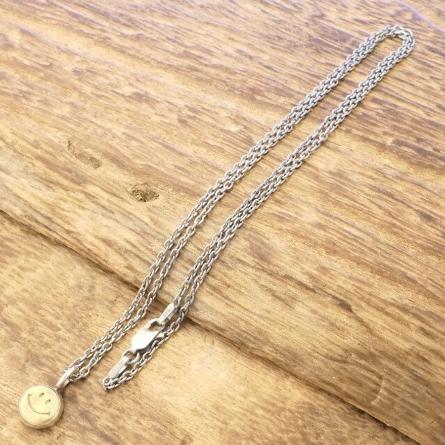 노스웍스 NORTH WORKS 스마일 코인 목걸이 실버 체인 N-655